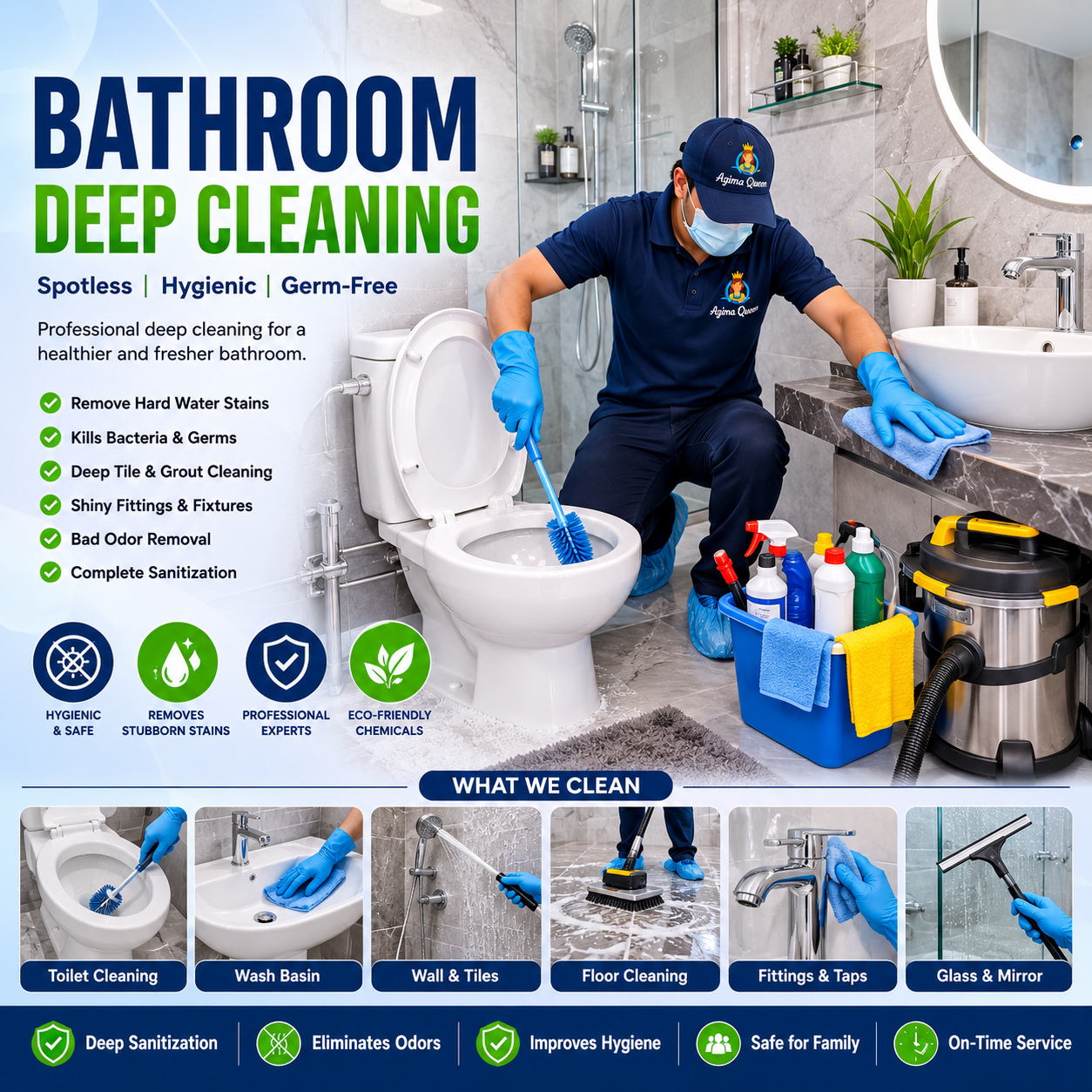 Bathroom Deep Cleanin by Azima Queen with professional sanitization and stain removal