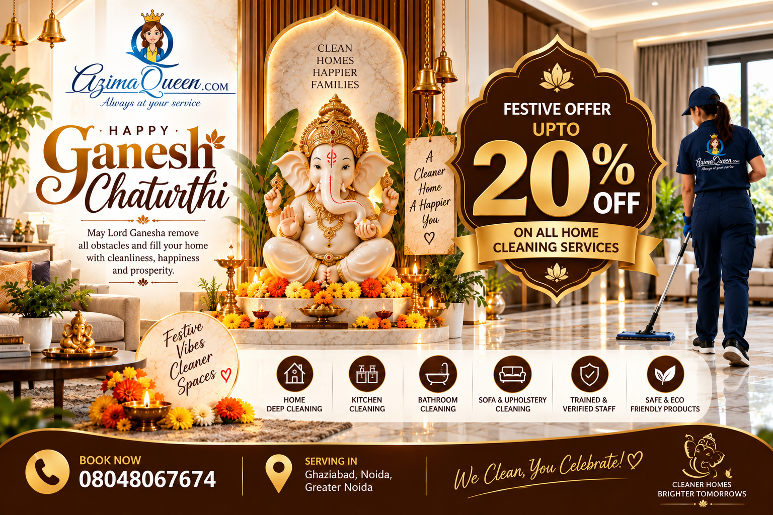 azima queen Ganesh chaturti banner